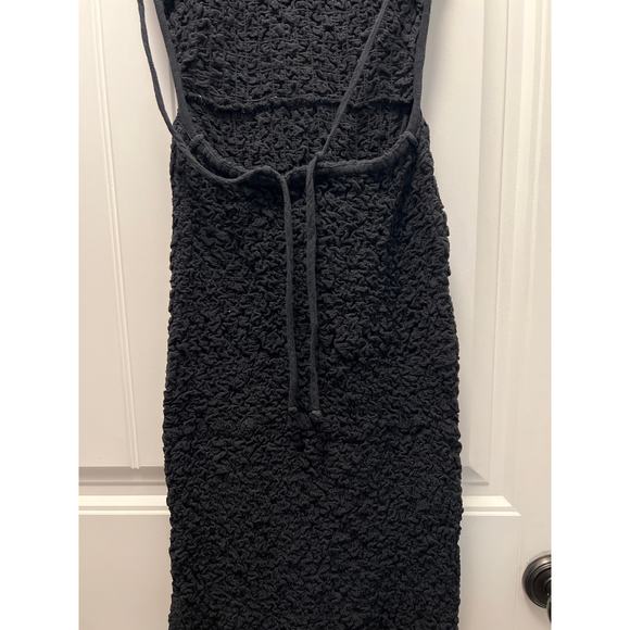 Free People Women’s Crinkle Stretch Open Back Maxi‎ Dress Sz XS Black Scoop Neck - Picture 9 of 11